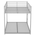 Full Over Full Metal Bunk Bed, Low Bunk Bed With Ladder, Silver Old Sku:Mf197034Aan Silver Metal