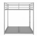 Full Over Full Metal Bunk Bed, Low Bunk Bed With Ladder, Silver Old Sku:Mf197034Aan Silver Metal