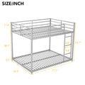 Full Over Full Metal Bunk Bed, Low Bunk Bed With Ladder, Silver Old Sku:Mf197034Aan Silver Metal