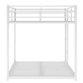 Full Over Full Metal Bunk Bed, Low Bunk Bed With Ladder, White Old Sku:Mf197034Aak White Metal