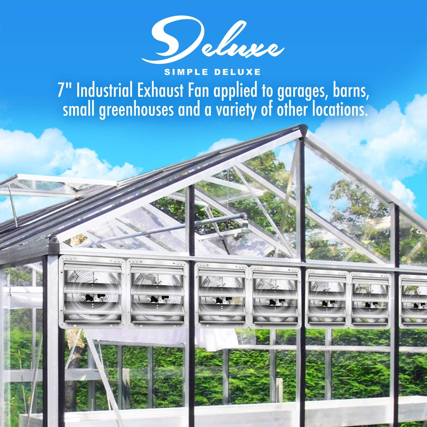 Ipower 7 Inch Shutter Exhaust Fan Aluminum With Speed Controller And Power Cord Kit ,High Speed, 1680 Rpm, 760 Cfm, Silver Silver Aluminium