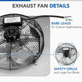 Ipower 14 Inch Shutter Exhaust Fan Aluminum,High Speed 1650Rpm, 1000 Cfm, 1 Pack, Silver Silver Aluminium