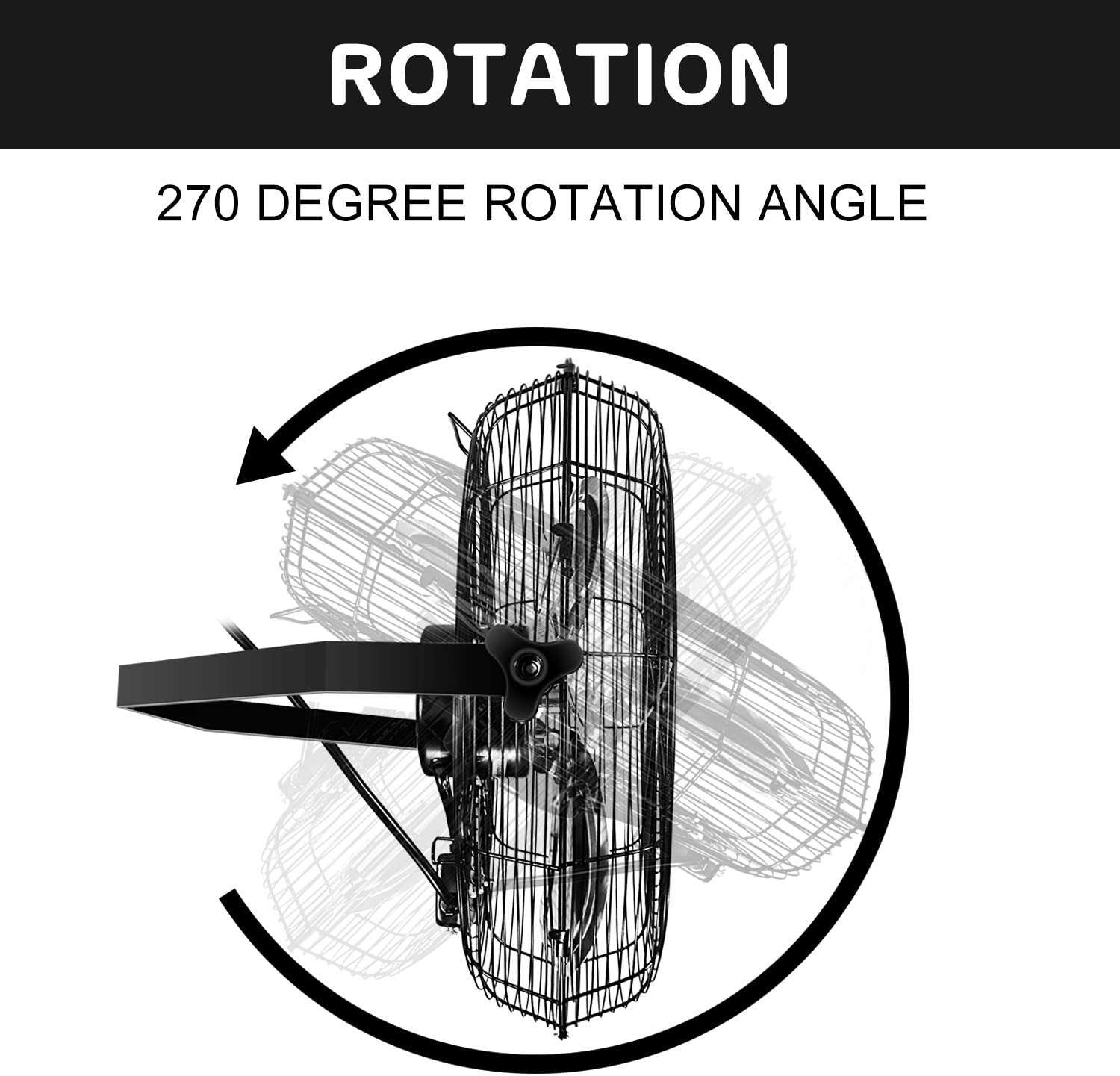 Simple Deluxe 20 Inch High Velocity 3 Speed, Black Wall Mount Fan, 2 Pack Black Metal