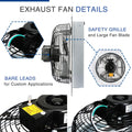 20 Inch Shutter Exhaust Fan Aluminum, High Speed 1190 Rpm, 3368 Cfm Silver Aluminium