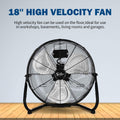 Simple Deluxe 18 Inch 3 Speed High Velocity Heavy Duty Metal Industrial Floor Fans Quiet For Home Commercial, Residential, And Greenhouse Use, Outdoor Indoor, Black, 2 Pack Black Metal