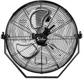 Simple Deluxe 20 Inch High Velocity 3 Speed, Black Wall Mount Fan Black Metal