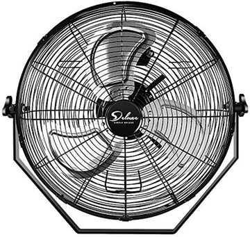 Simple Deluxe 20 Inch High Velocity 3 Speed, Black Wall Mount Fan Black Metal