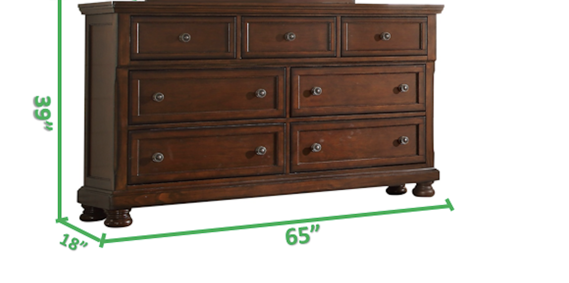 Baltimore 7 Drawers Dresser Made With Wood In Dark Walnut Walnut Drawer 5 Drawers & Above Transitional Antique Wood