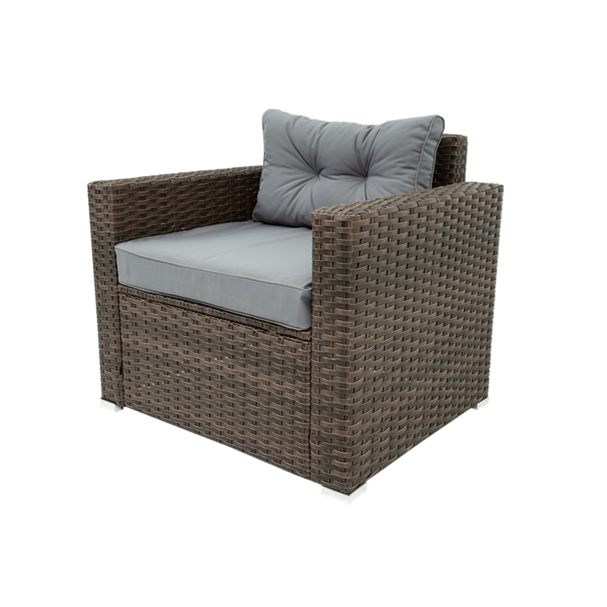 6 Piece Patio Rattan Wicker Outdoor Furniture Conversation Sofa Set With Removeable Cushions And Temper Glass Tabletop Brown Foam Rattan