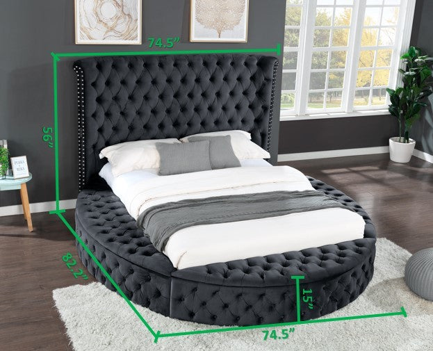 Hazel Queen 4 Pc Vanity Bedroom Set Made With Wood In Black Color Box Spring Not Required Queen Black Wood 4 Piece Set Bedroom Contemporary,Modern Solid Wood Mdf Velvet Tufted Wood