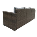 6 Piece Patio Rattan Wicker Outdoor Furniture Conversation Sofa Set With Removeable Cushions And Temper Glass Tabletop Brown Foam Rattan