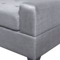 Orisfur. Sectional Sofa With Reversible Chaise Lounge, L Shaped Couch With Storage Ottoman And Cup Holders Antique Gray Foam Velvet