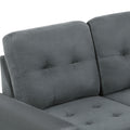 Orisfur. Sectional Sofa With Reversible Chaise Lounge, L Shaped Couch With Storage Ottoman And Cup Holders Gray Foam Velvet