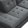 Orisfur. Sectional Sofa With Reversible Chaise Lounge, L Shaped Couch With Storage Ottoman And Cup Holders Gray Foam Velvet