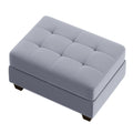 Orisfur. Modern Sectional Sofa With Reversible Chaise, L Shaped Couch Set With Storage Ottoman And Two Cup Holders For Living Room Gray Foam Velvet