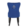 Erica 2 Piece Wood Legs Dinning Chair Finish With Velvet Fabric In Blue Acacia Wood Navy Primary Living Space Wipe Clean Transitional Accent Chairs Acacia Tufted Back Solid Wood Mdf Wood