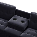 Orisfur. Modern Sectional Sofa With Reversible Chaise, L Shaped Couch Set With Storage Ottoman And Two Cup Holders For Living Room Black Foam Velvet