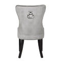 Erica 2 Piece Wood Legs Dinning Chair Finish With Velvet Fabric In Light Gray Acacia Wood Light Grey Primary Living Space Wipe Clean Transitional Accent Chairs Tufted Back Solid Wood Mdf Wood