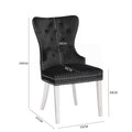 Simba Stainless Steel 2 Piece Chair Finish With Velvet Fabric In Black Black Dining Room Contemporary,Modern Accent Chairs Tufted Back Stainless Steel