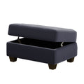 Orisfur. Modern Sectional Sofa With Reversible Chaise, L Shaped Couch Set With Storage Ottoman And Two Cup Holders For Living Room Black Foam Velvet