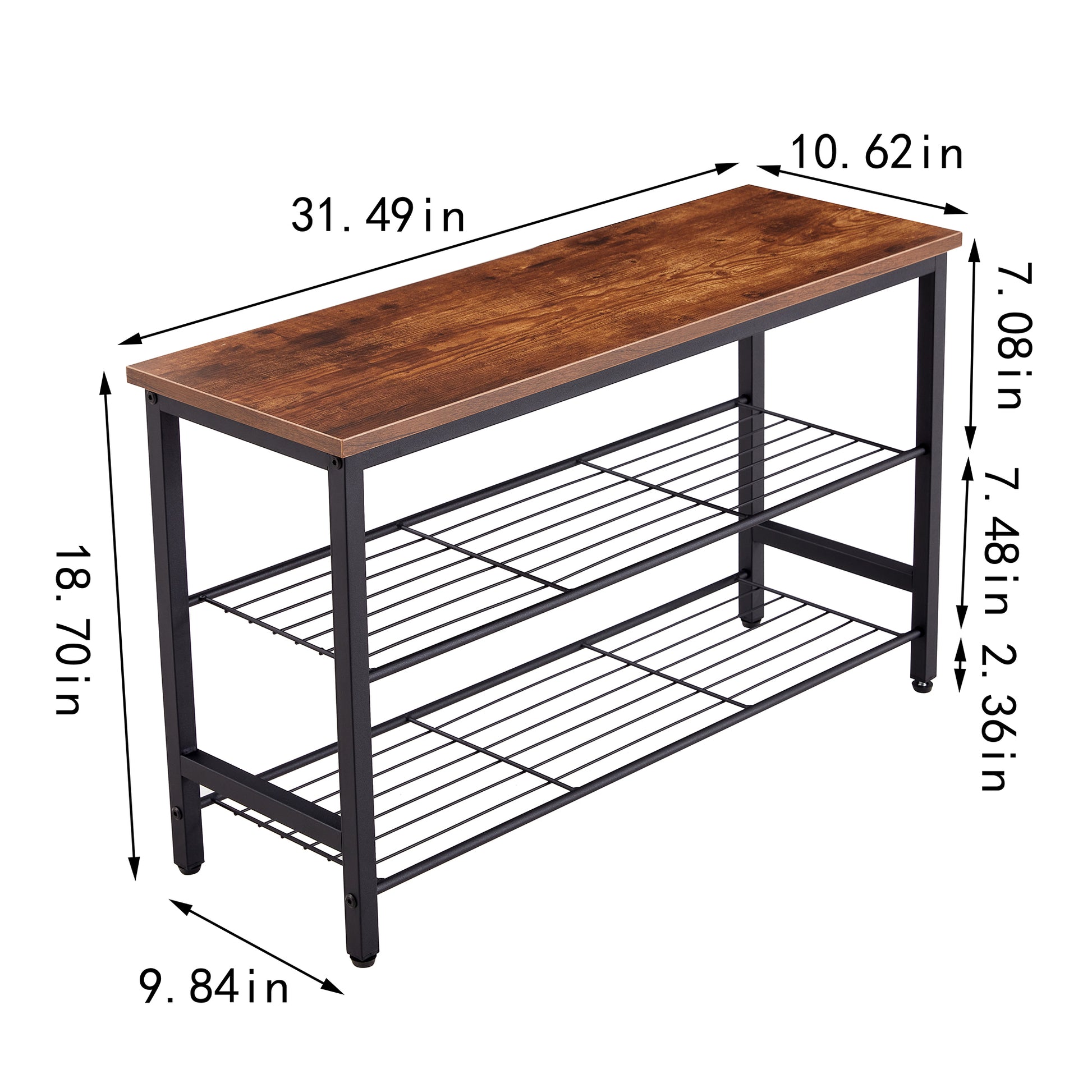 Dn 3 Tier Metal Shoe Rack, Modern Multifunctional Shoe Storage Shelf With Mdf Top Board, Tigger 1 Pc Per Carton Tiger Mdf