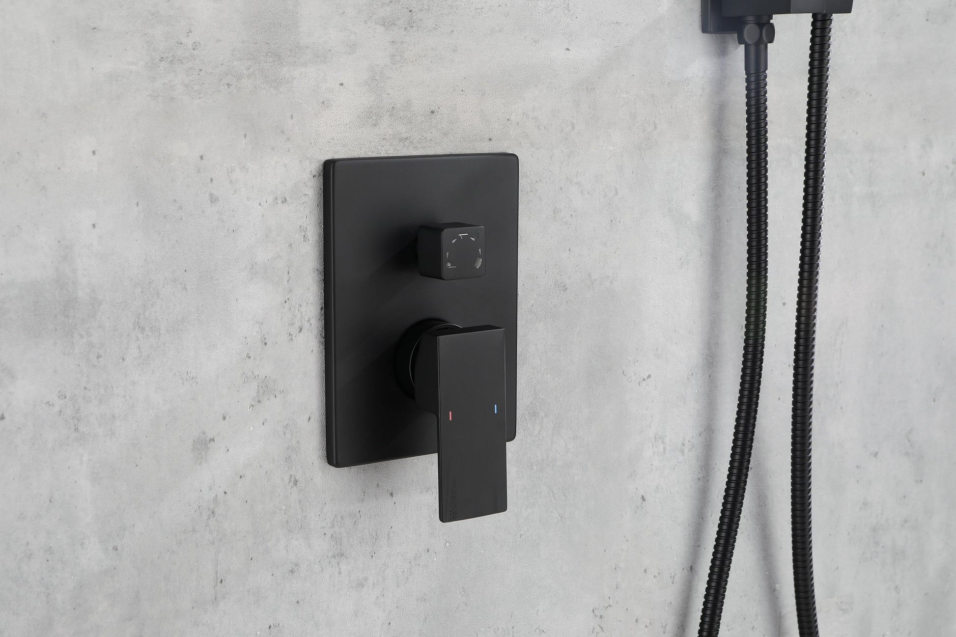 Shower System,Waterfall Rainfall Shower Head With Handheld, Shower Faucet Set For Bathroom Wall Mounted Matte Black Brass