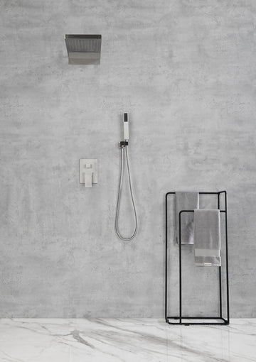 Shower System,Waterfall Rainfall Shower Head With Handheld, Shower Faucet Set For Bathroom Wall Mounted Brushed Nickel Brass