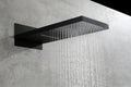 Shower System,Waterfall Rainfall Shower Head With Handheld, Shower Faucet Set For Bathroom Wall Mounted Matte Black Brass