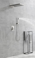 Shower System,Waterfall Rainfall Shower Head With Handheld, Shower Faucet Set For Bathroom Wall Mounted Brushed Nickel Brass