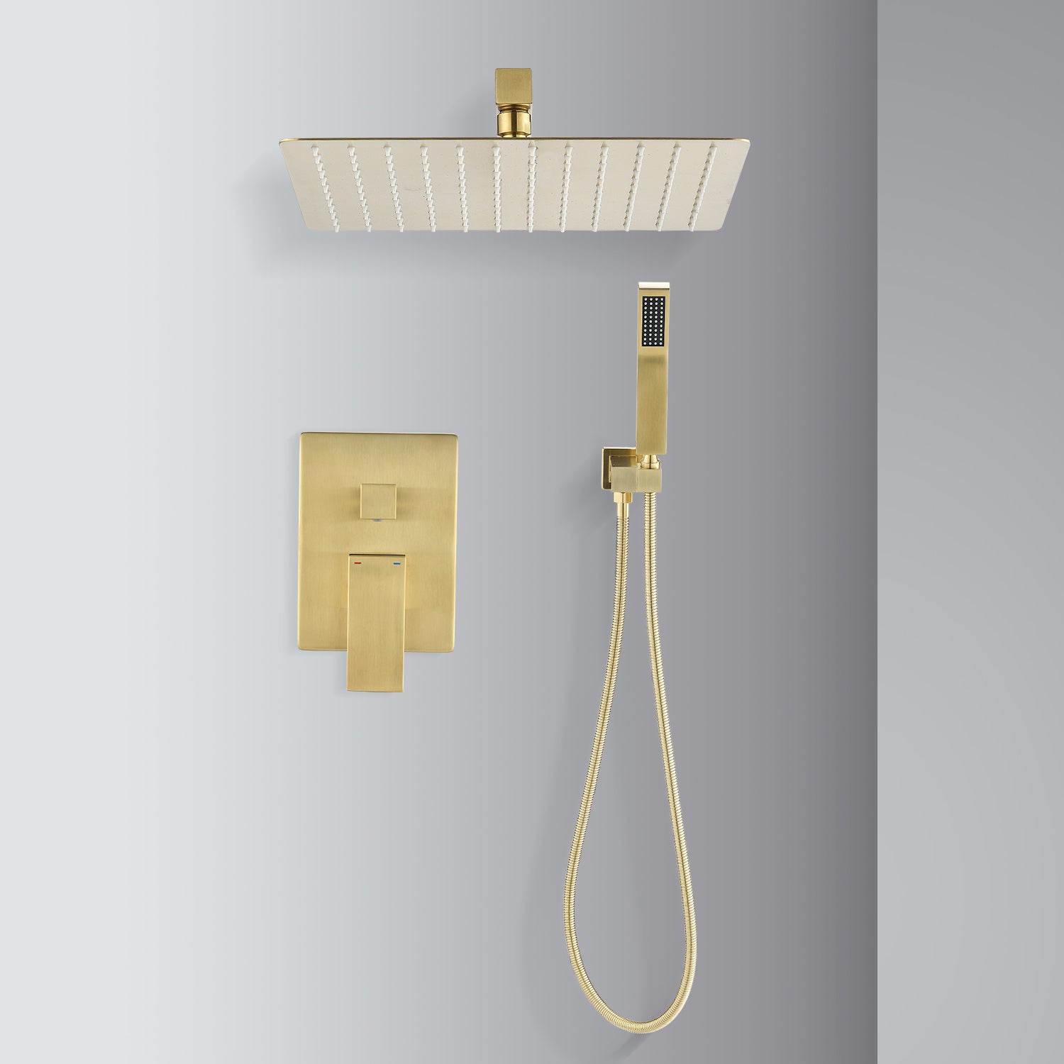 12" Rain Shower Head Systems Wall Mounted Shower Gold Brass