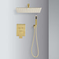 10 Inch Shower Head Bathroom Luxury Rain Mixer Shower Complete Combo Set Wall Mounted Gold Brass