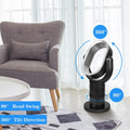 Healsmart Medium Size Portable Bladeless Fan, Small Table Fan, 10 Speeds Settings, 10 Hour Timing Closure Bladeless Fan, Stylish And Modern Fan, Low Noise, Lightweight, 24 Inches, Black Black Abs