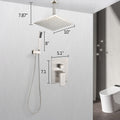 Ceiling Mounted Shower System Combo Set With Handheld And 10