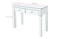W 39.4 Inch X D 15.7 Inch X H 31.5 Inch Mirror Desktop Dressing Table, 2 Drawer Dressing Table, Suitable For Female And Girl Home Offices Silver Soft Close Drawers Computer Desk Bedroom Modern Freestanding Rectangular Drawers Desk Glossy Mdf Glass