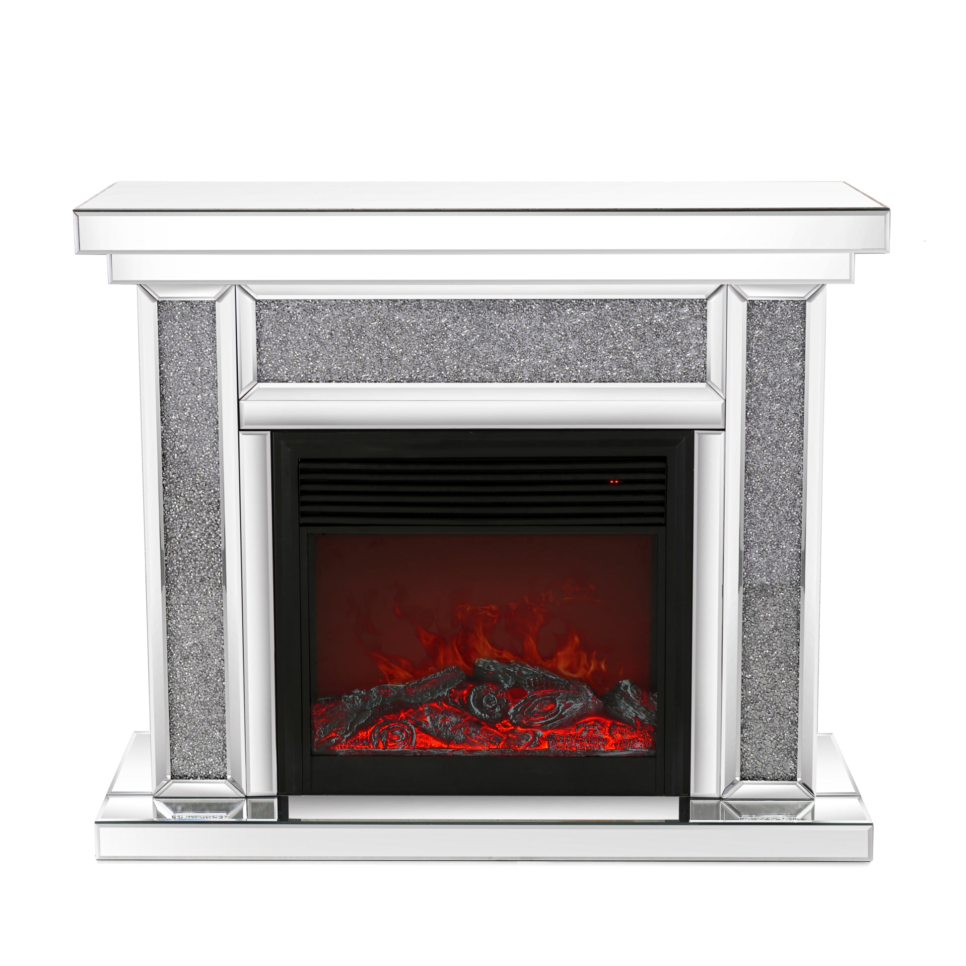 W 47 Inch X D 12.6 Inch X H 41.7 Inch Acrylic Diamond Mirror Mantelpiece, Separate Mantelpiece Built In Filling: Acrylic High Imitation Drill, 1500 W Electric Heating Furnace Powder Coated Electric Primary Living Space Yes Freestanding Electric Up To 40