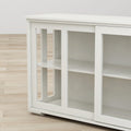 Kitchen Storage Stand Cupboard With Glass Door White White Mdf