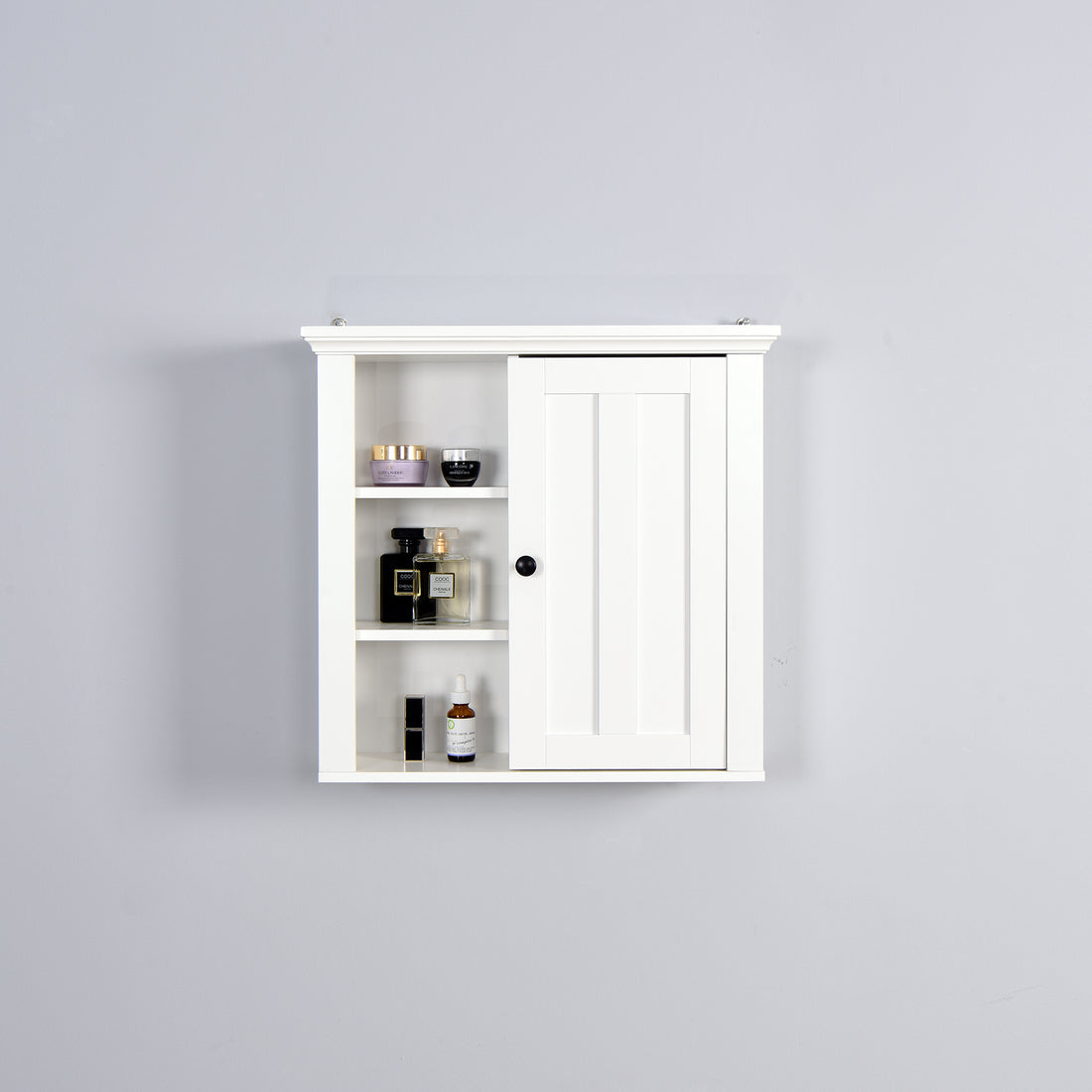 Bathroom Wooden Wall Cabinet With A Door 20.86X5.71X20 Inch White Mdf