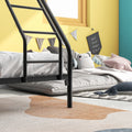 Heavy Duty Twin Over Full Metal Bunk Bed, Easy Assembly With Enhanced Upper Level Guardrail, Black Box Spring Not Required Twin Black Metal Bedroom Bunk Metal