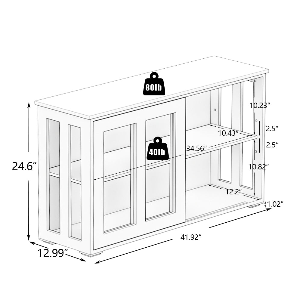 Kitchen Storage Stand Cupboard With Glass Door White White Mdf