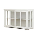 Kitchen Storage Stand Cupboard With Glass Door White White Mdf