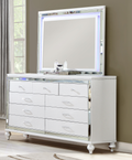 Sterling Full 4 Pc Led Bedroom Set Made With Wood In White Color Full White Wood 4 Piece Set Bedroom Bed Included,Dresser Included,Mirror Included,Nightstand Included Contemporary,Modern Wood