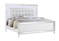 Sterling King 4 Pc Led Bedroom Set Made With Wood In White Color King White Wood 4 Piece Set Bedroom Bed Included,Dresser Included,Mirror Included,Nightstand Included Contemporary,Modern Wood