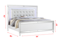Sterling Full 4 Pc Led Bedroom Set Made With Wood In White Color Full White Wood 4 Piece Set Bedroom Bed Included,Dresser Included,Mirror Included,Nightstand Included Contemporary,Modern Wood