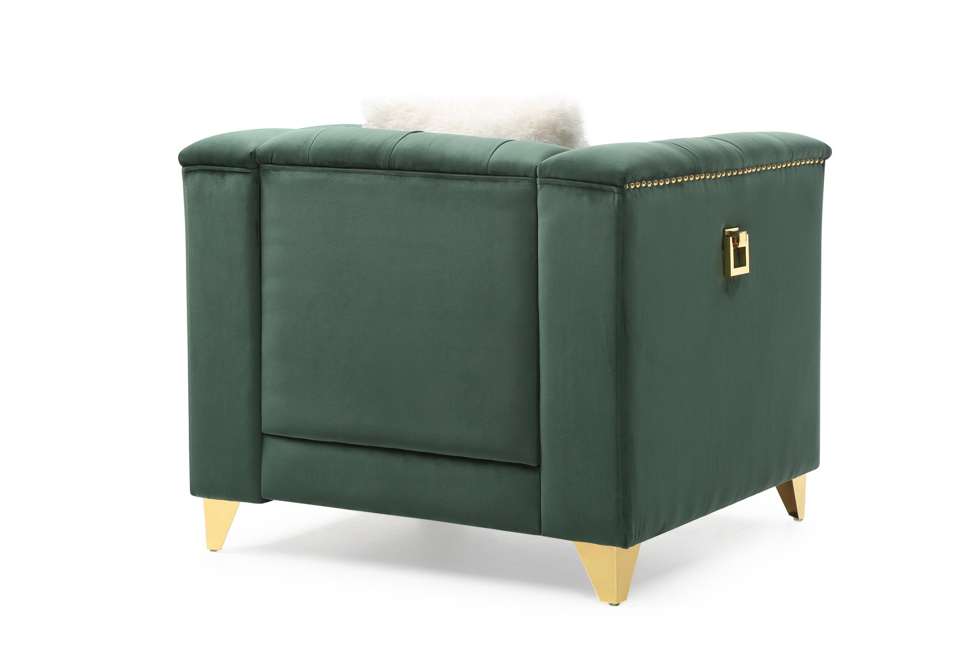 Tufted Upholstery 3Pc Living Room Set Finished In Velvet Fabric In Green Green Velvet Wood Primary Living Space Soft Cushion Back Modern Wood 6 Seat