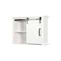 Bathroom Wall Cabinet With 2 Adjustable Shelves Wooden Storage Cabinet With A Barn Door 27.16X7.8X19.68 Inch White Mdf