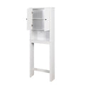 Bathroom Wooden Storage Cabinet Over The Toilet Space Saver With A Adjustable Shelf 23.62X7.72X67.32 Inch White Mdf