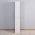 Bathroom Floor Storage Cabinet With 2 Doors Living Room Wooden Cabinet With 6 Shelves 15.75 X 11.81 X 66.93 Inch White Mdf