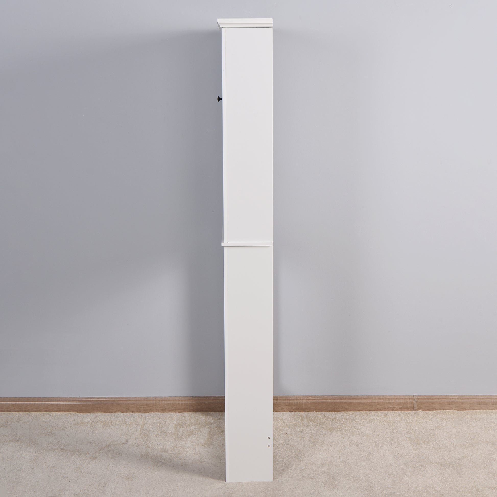 Bathroom Wooden Storage Cabinet Over The Toilet Space Saver With A Adjustable Shelf 23.62X7.72X67.32 Inch White Mdf