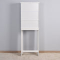 Bathroom Wooden Storage Cabinet Over The Toilet Space Saver With A Adjustable Shelf 23.62X7.72X67.32 Inch White Mdf