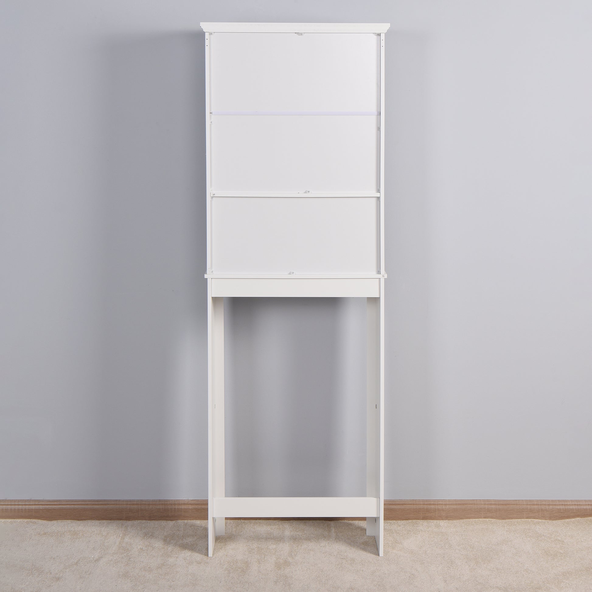 Bathroom Wooden Storage Cabinet Over The Toilet Space Saver With A Adjustable Shelf 23.62X7.72X67.32 Inch White Mdf